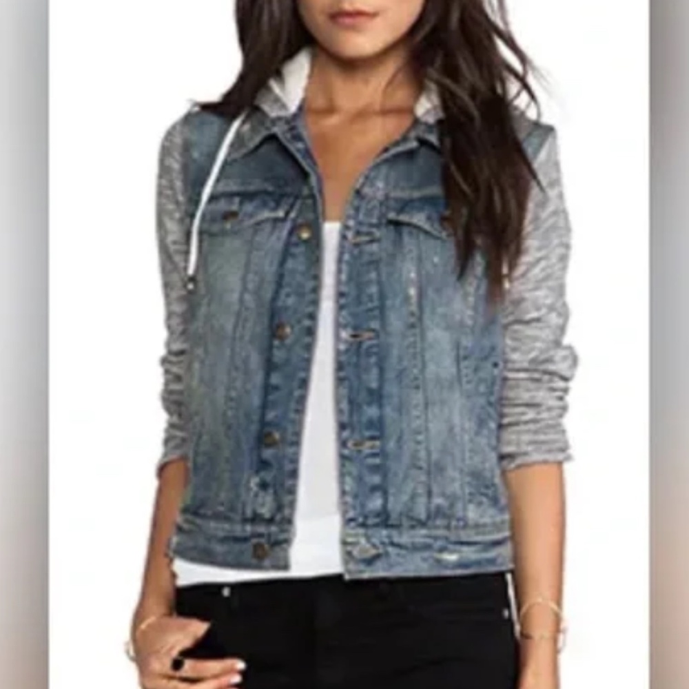 Free People hooded denim jacket S